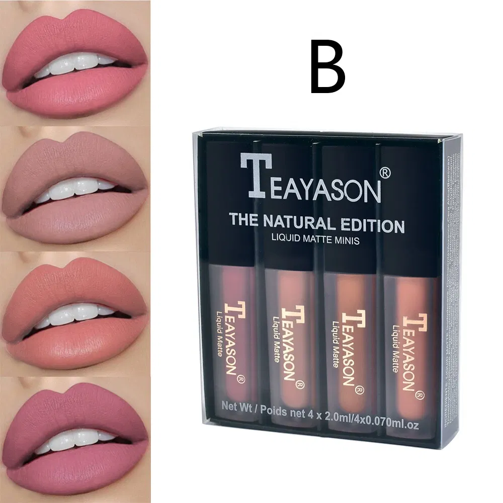 Tys 4-Piece Lipstick Set Non-Stick Matte Lipgloss Makeup Set