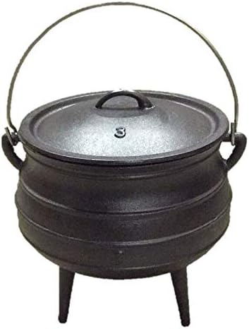 Чугунный котелок Potjie с тремя ножками для костра