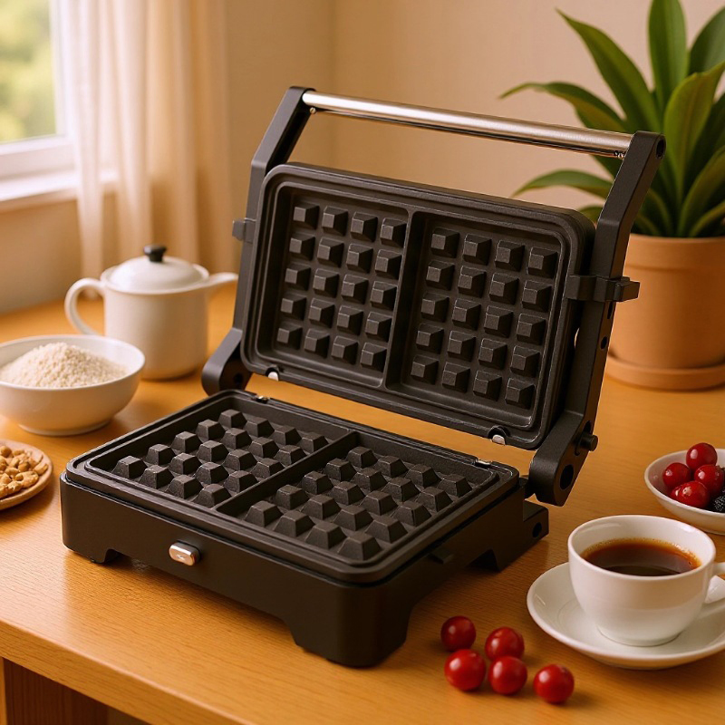 Hot Selling Electric Contact Grill Panini Press Grill with Removable Grill & Waffle Plate