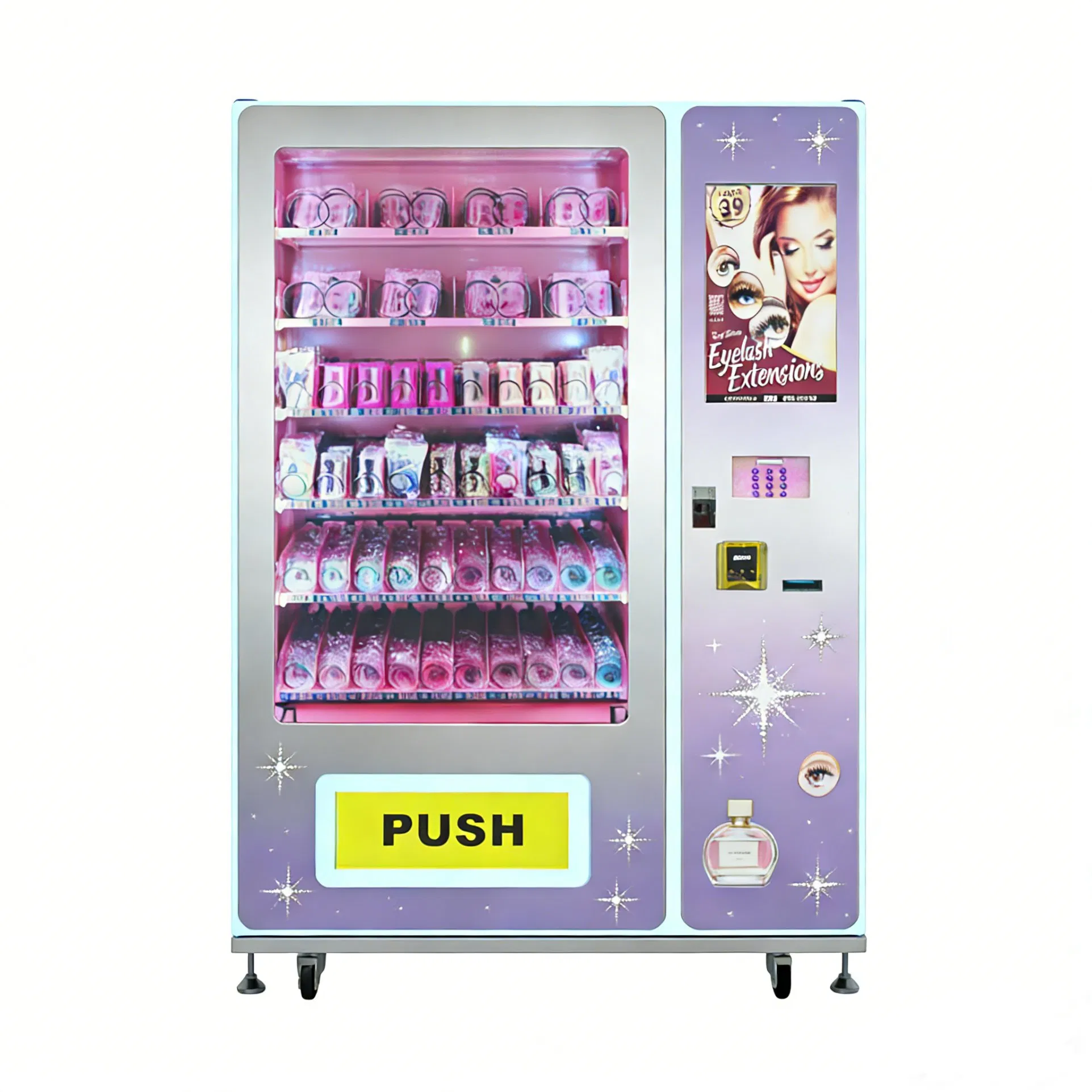 Big Capacity Beauty Vending Machine with Cash and Coin Support Advertisement Display