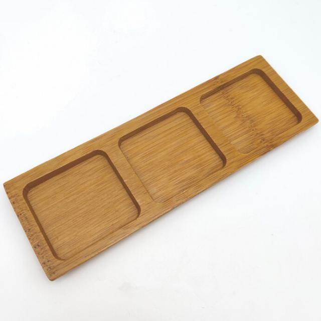 Wood Serving Tray Divided Platter 3- Section Wood Food Server Bamboo Serving Dishes Serving Platters for Snacks Appetizers