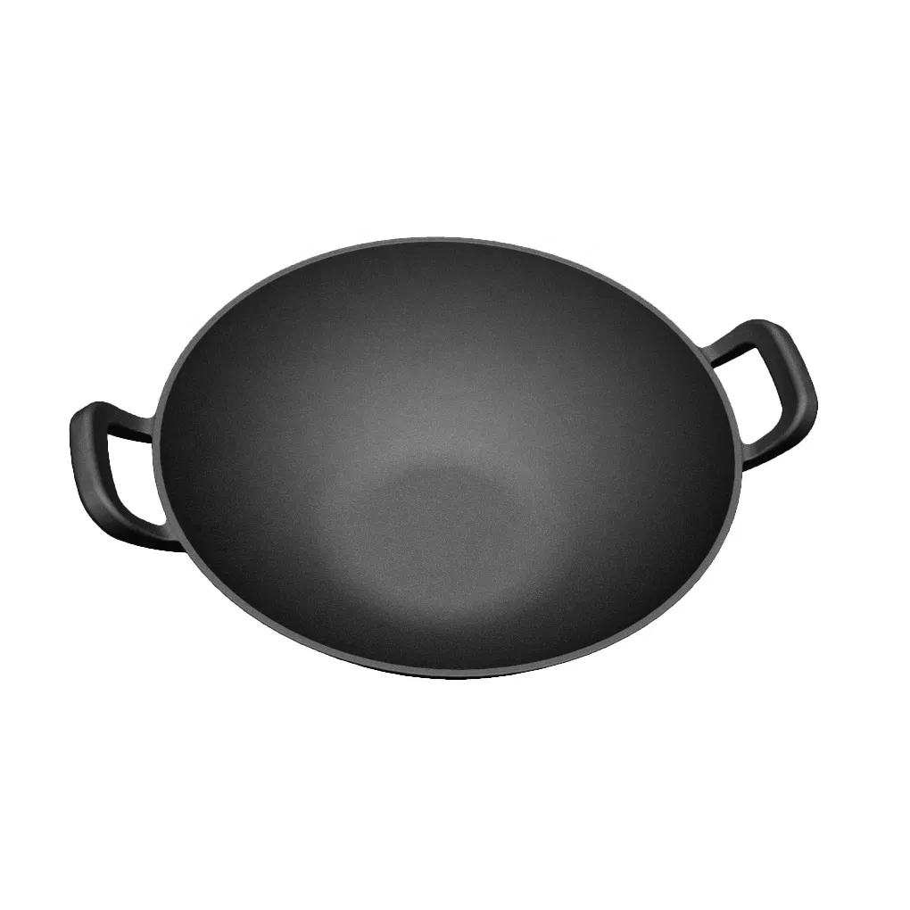 Factory Supply Pre-Seasoned Cast Iron Wok