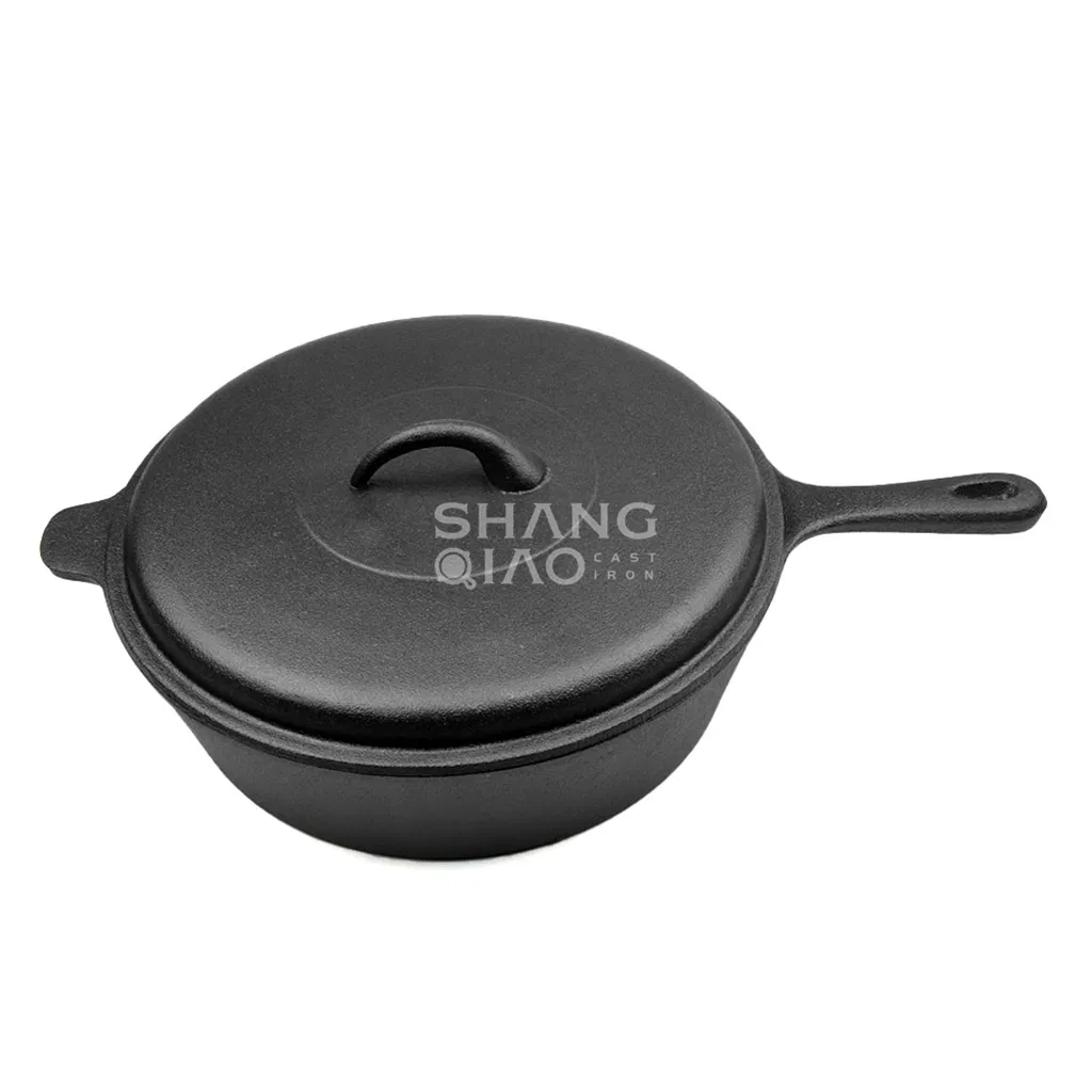 Чугунная жаровня Dutch Oven 2 в 1, 5.5 кварт