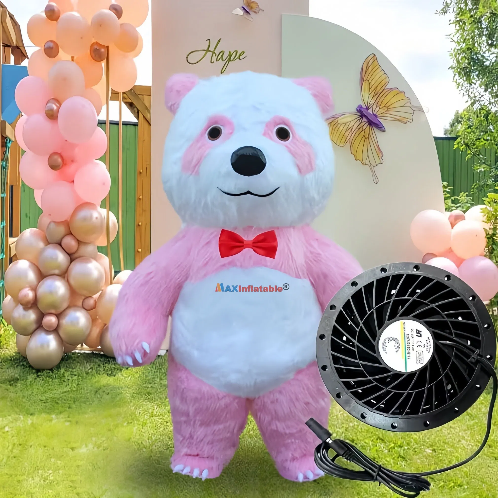 Pink Panda Inflatable Costume for Adults - Cute Panda Mascot Costume for Birthday Parties, Carnivals, Festivals, Interactive Stage Performances, and Props