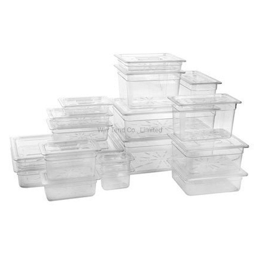 Hot Sale BPA Free Certificate Transparent Plastic Restaurant Kitchen 1/6 Size Gastronorm Tray