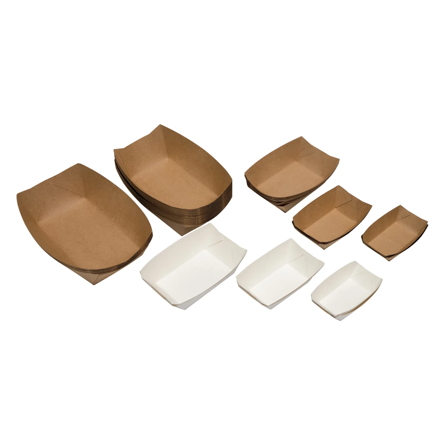 Disposable Kraft Paper Food Trays Mini Recyclable Eco Take-out Boat Tray