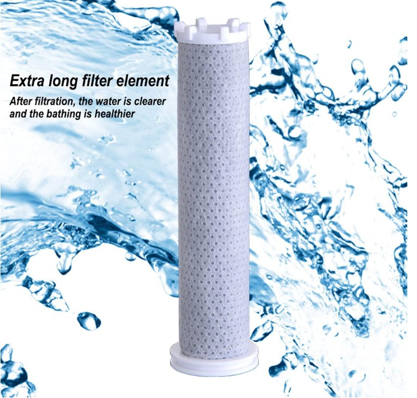 High Pressure Handheld Filtered Bead Shower Head Filter for Hard Water, Reduces Dry Itchy Skin & Hair Loss, Replacement PP-Cotton Filter