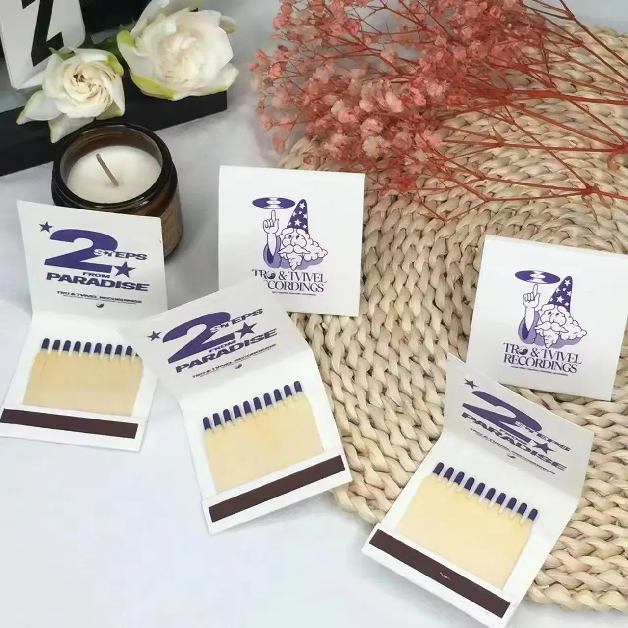 Hotel Matches Promotion Custom Paper Wooden Sticks Matchbook Advertising Bulk Holder Paper Printed Match
