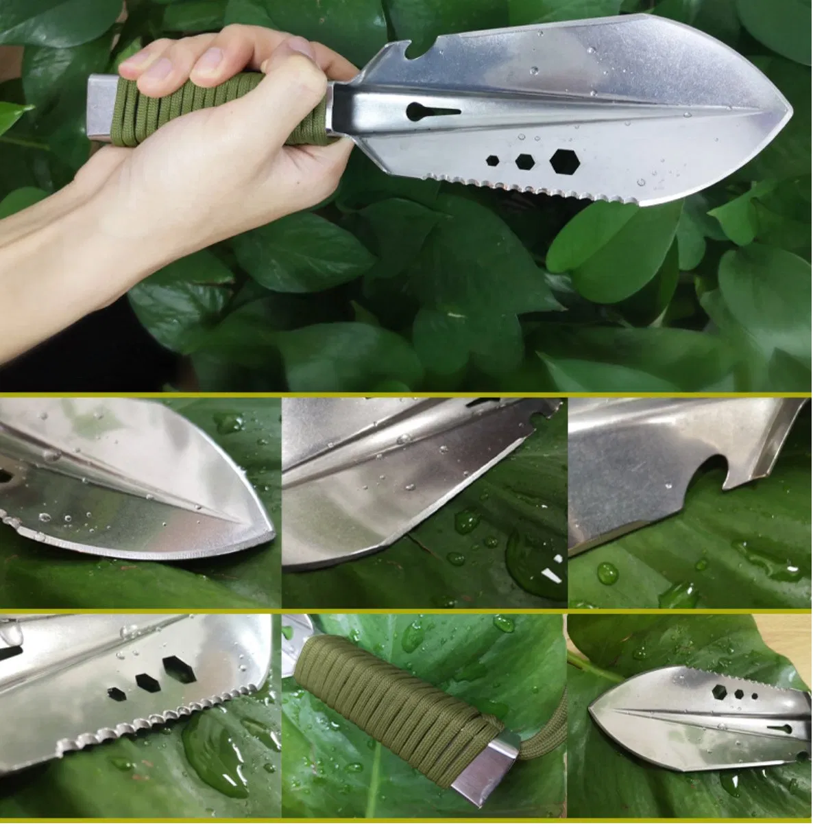 Outdoor Portable Mini Tree Planting Shovel Travel & Camping Tools Garden Shovel Plate and Shovel Portable Stainless Steel Trowel