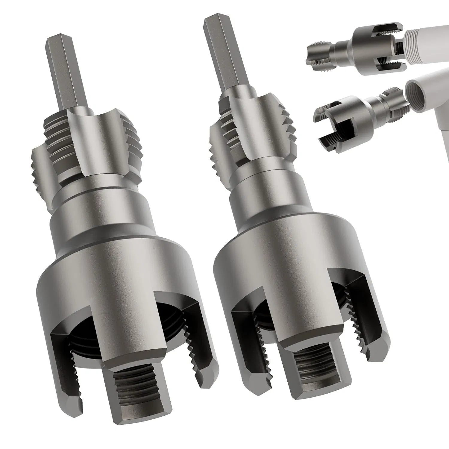 1/2 Inch 3/4 Inch Pipe Threading Tool Hex Shank for PPR PE PVC Water Pipes Thread Opener Detachable Internal External Pipe Tools