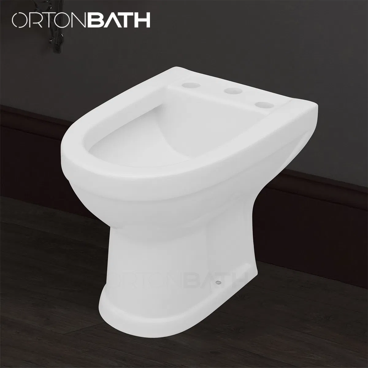 Ortonbath Floor Mounted 3 Tap Holes Toilette Bidet Hospital Elder Lady Care One Piece Ceramic Wc Toilet Bidet Special Care Bidet