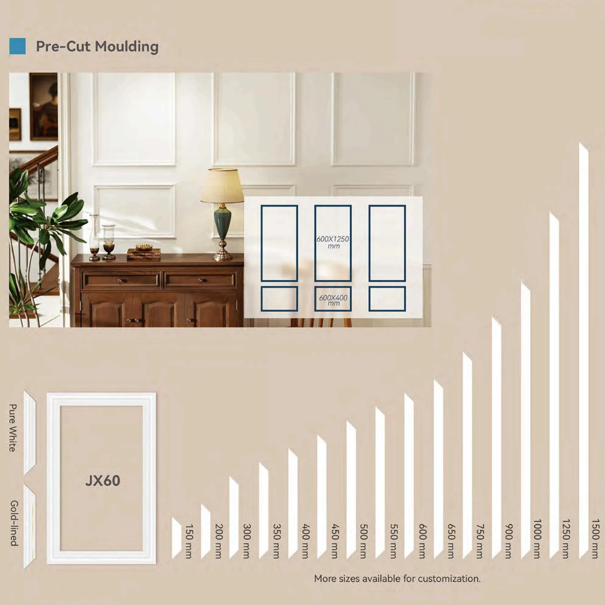 Indoor Luxury Decoration PS Mouldings / PS Wall Panels PS Wall Panel Mouldings