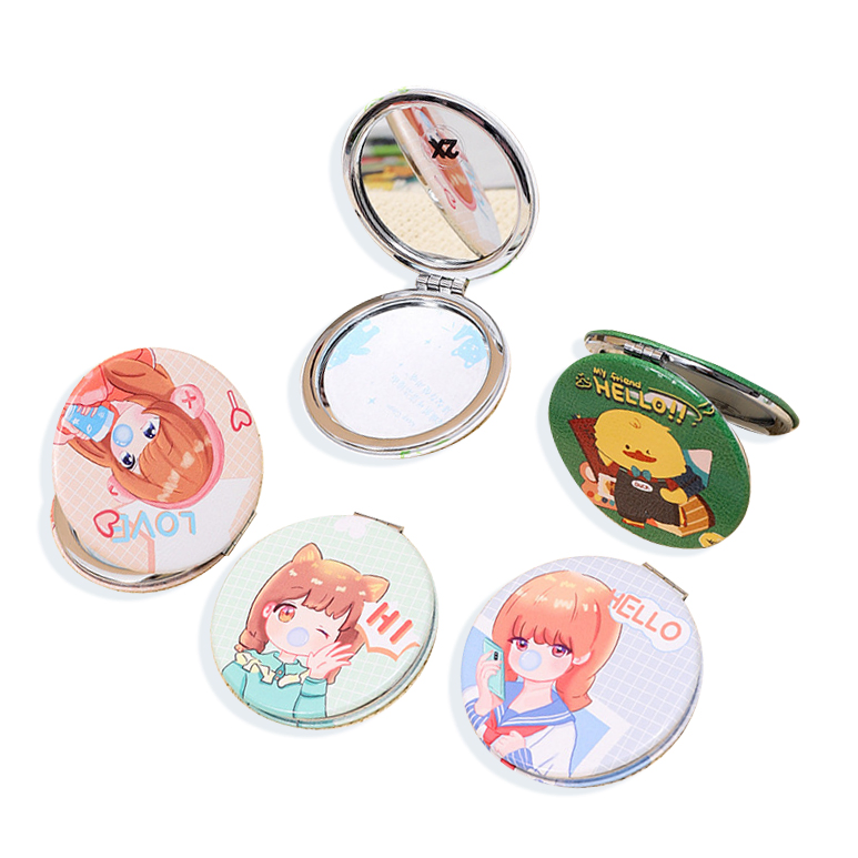 Handheld Magnifying Portable Round Mini Travel Makeup Cosmetic Purse Pocket Mirror