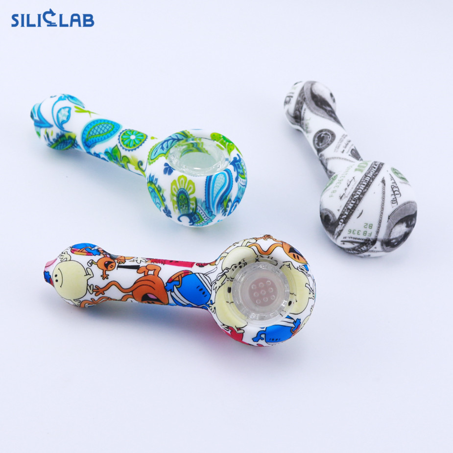 Siliclab Tie Dye Glass Bowl Pyrex Crack Silicone Smoking Pipe