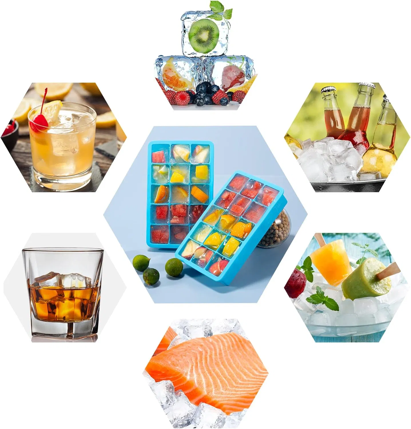 36 Cavity Silicone Ice Cube Tray with Lid