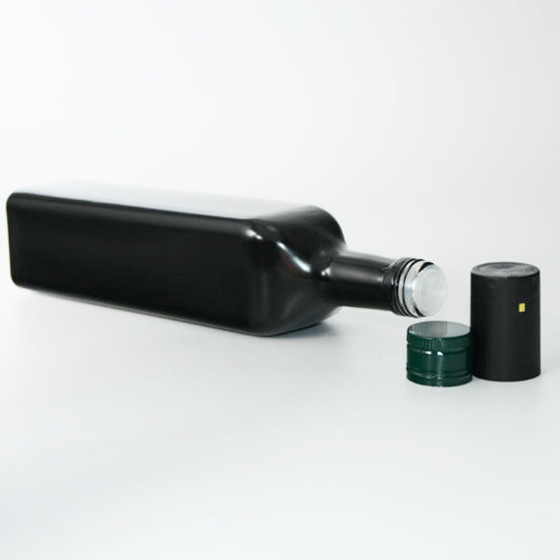 Black Glass Olive Oil Bottle 250ml 500ml 750ml 1000ml Olive Oil Glass Bottle with Lid