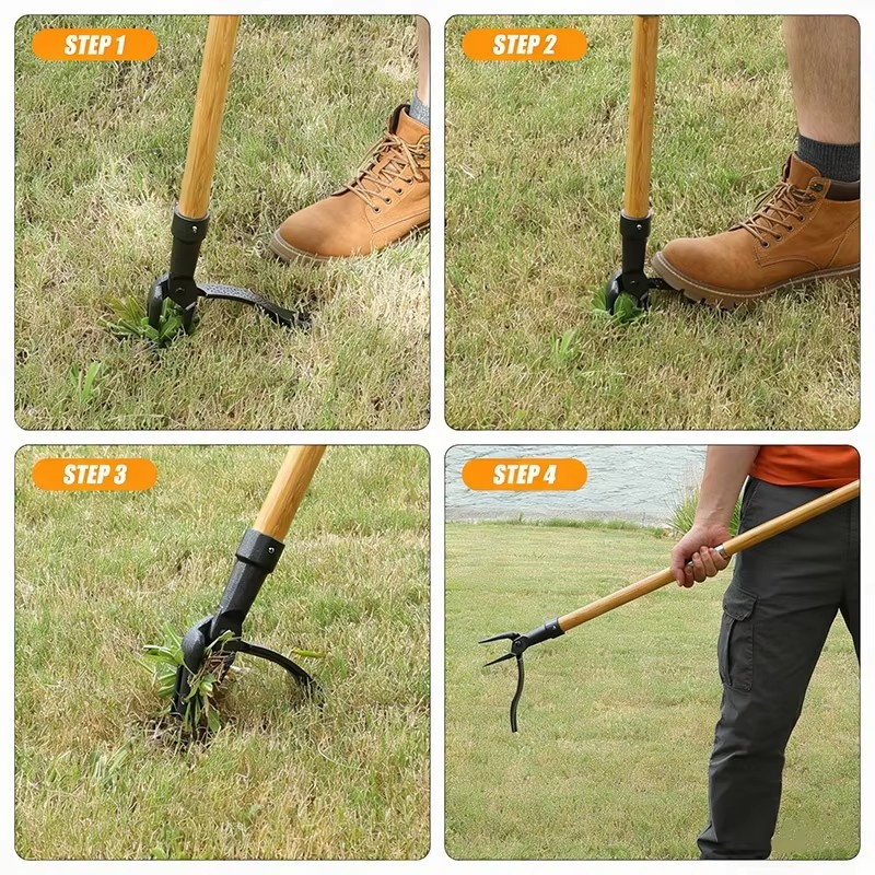 High Quality Carbon Steel Garden Wooden Handle Trench Digging Weed Pulling Hoe