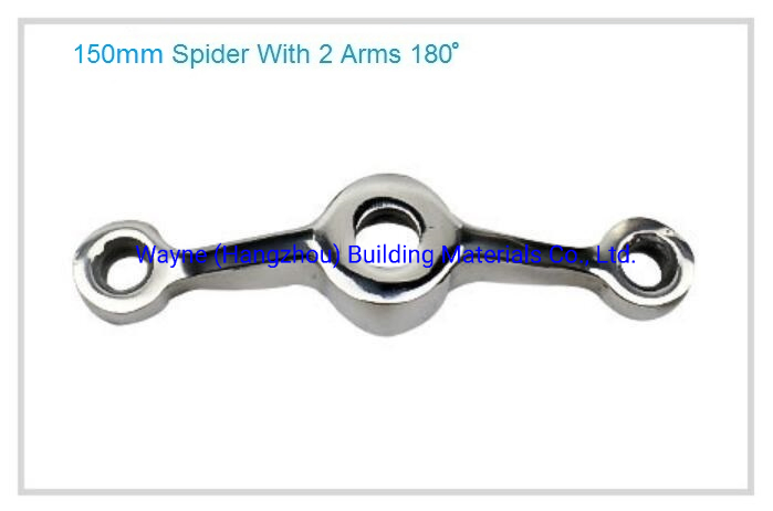 150mm Stainless Steel Glass Spider with 2 Arms 180° ; Glass Fitting Hardware, Point-Fixed Curtain Wall Hardware with High Quality and Best Price