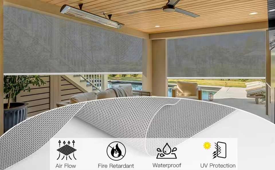 Commercial Grade Wind Resistant Roller Blind with Reinforced Edges