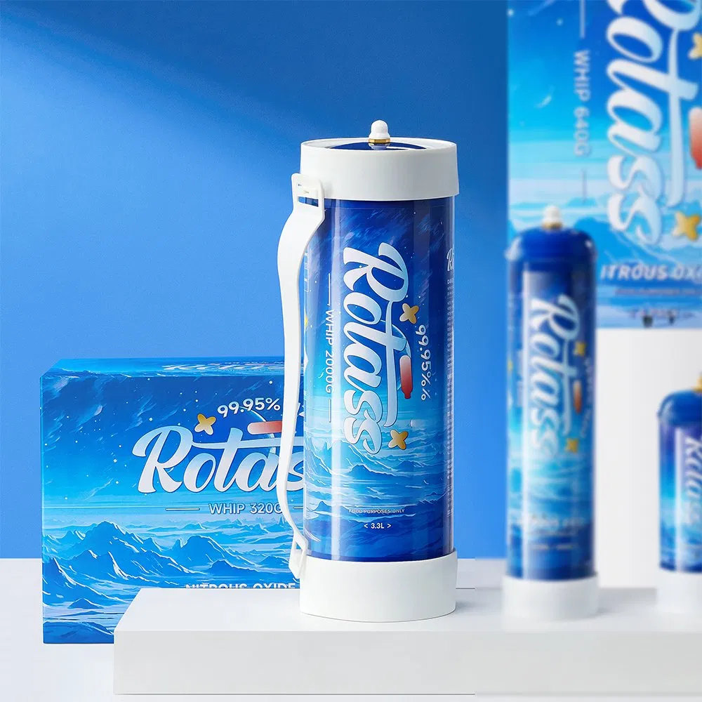 Rotass 3.3L Nitrous Oxide Gas Cylinder 2000g N2o Gas Whipped Cream Charger Lustgas