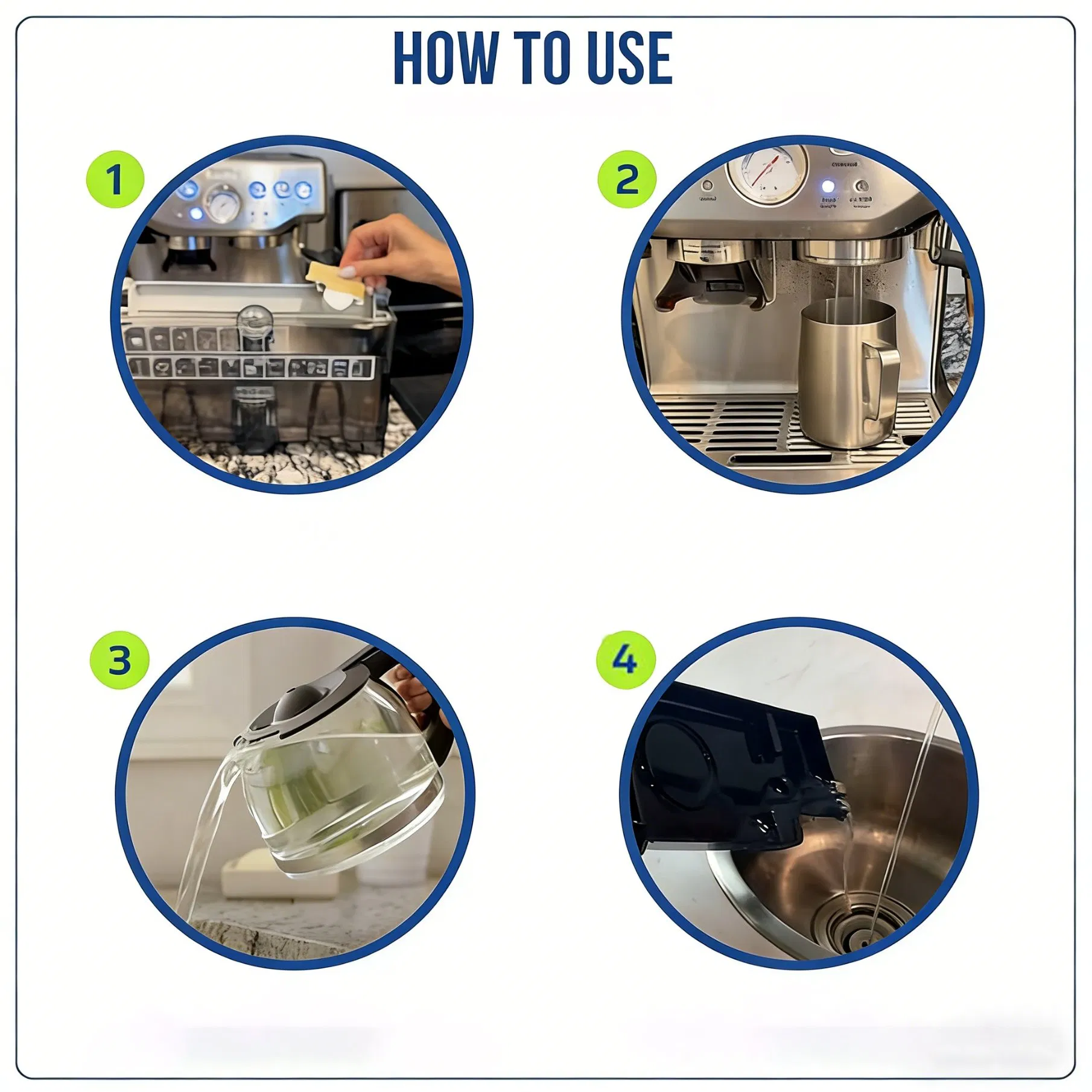 Coffee Machine Cleaner Descaling Tablets Coffee Maker Descaler Deep Cleaning Removal of Limescale Residue for Espresso Machines 24 Tablets