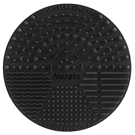 Amazon Brush Cleaning Mat, Silicone Makeup Cleaning Scrubber Mat Portable Washing Tool Cosmetic Brush Cleaner with Suction Cup