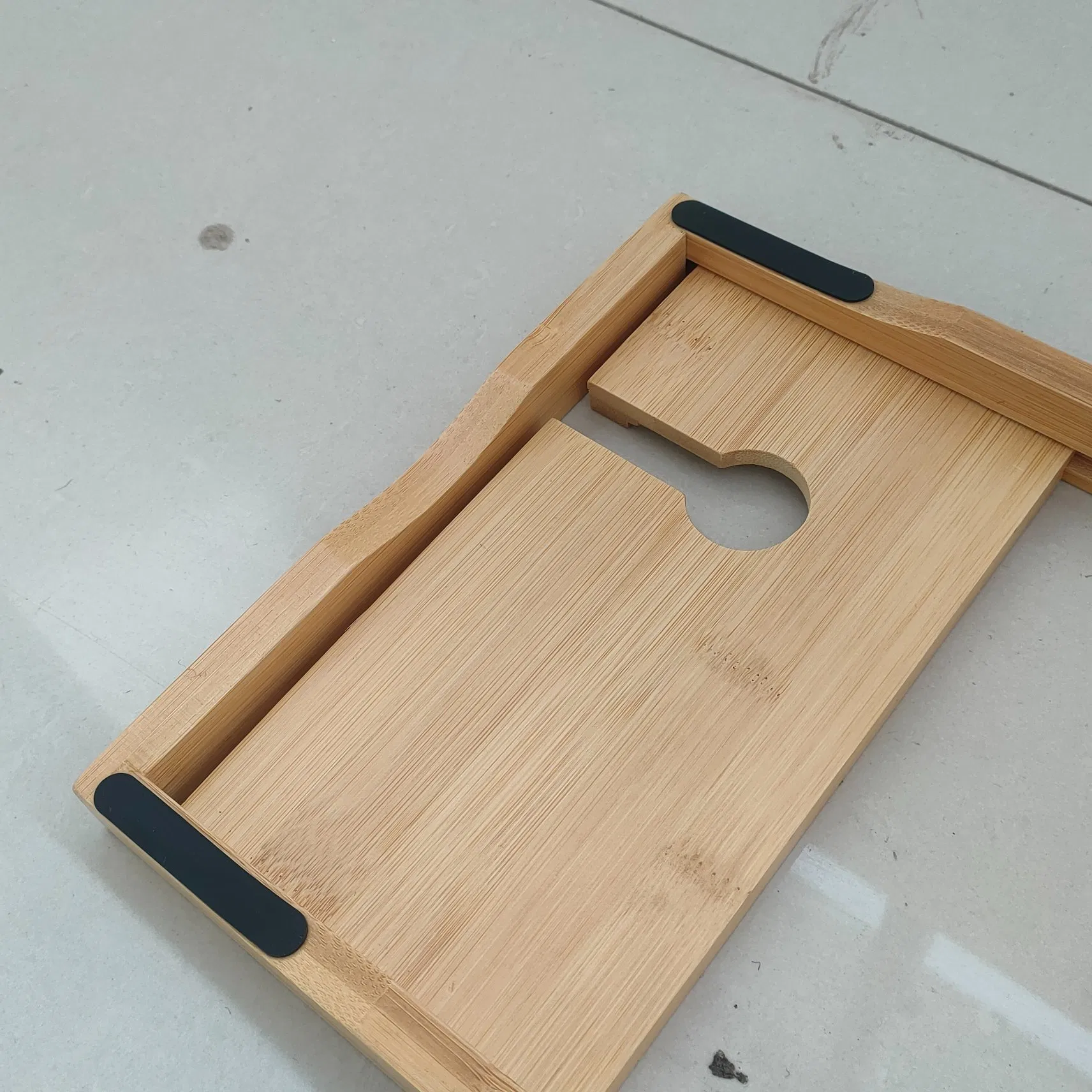 Bathroom Accessories Adjustable Bamboo Bathtub Tray Bath Caddy