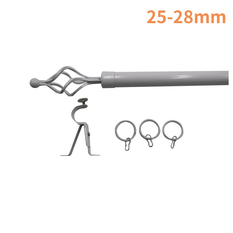 25-28mm Twist Head Telescopic Curtain Rod Roman Rod Screw Head Single Curtain Rod