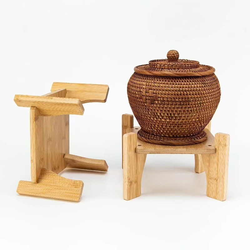 Indoor Multifunctional Bamboo and Wooden Plant Rack Flower Stand