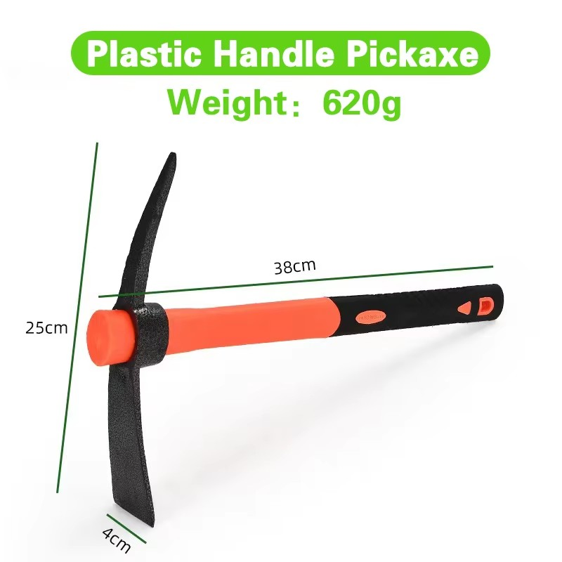 Carbon Steel Small Hoe Fiberglass Handle Pickaxe Garden Tool