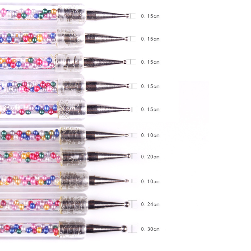 Salon Pearl Pole Double Head Point Diamond Nail Art Dotting Nail Brush