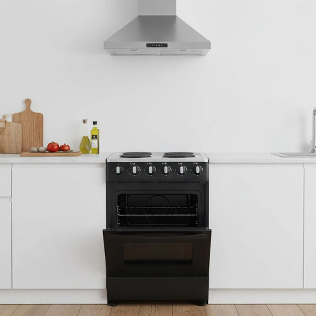 60cm Gensun Black Electric Oven with Enameled Grills and Optional Drawer