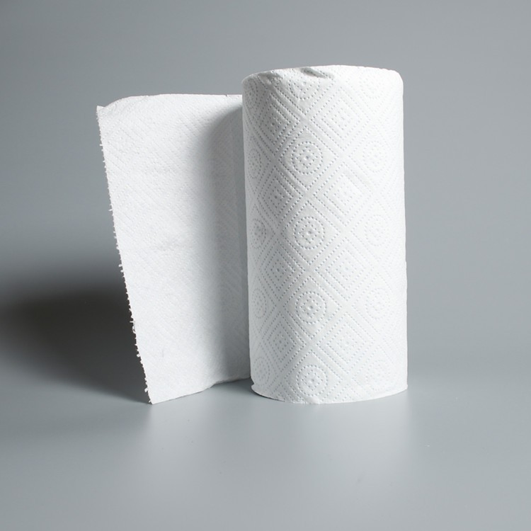 FSC Certified Plastic-Free White/Natural Color Bamboo Kitchen Paper Towel Roll