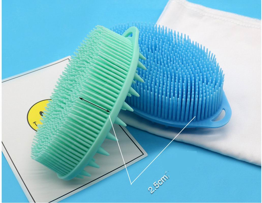 Tactile Bathing Brushes, Double-Side Deisgned with Handle Easy to Store and Dry, Comfortable Fine Bristles, Food Grade Silicon, Sensory Brushes