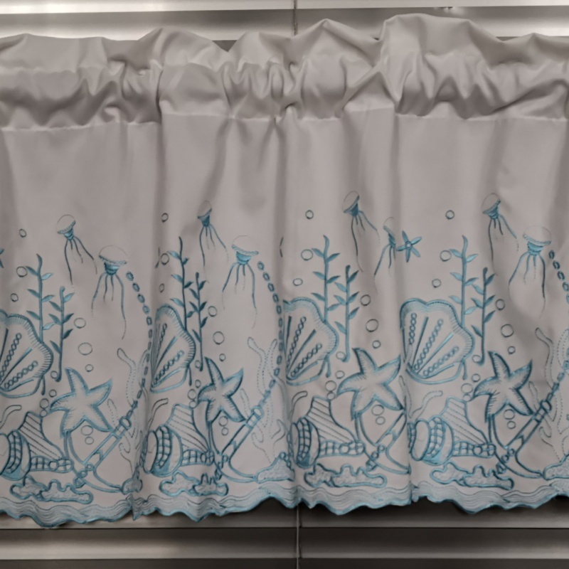 3 Pieces Digital - Printed Polyester Microfiber Swag Kitchen Curtain Valance and Tier Panels Set