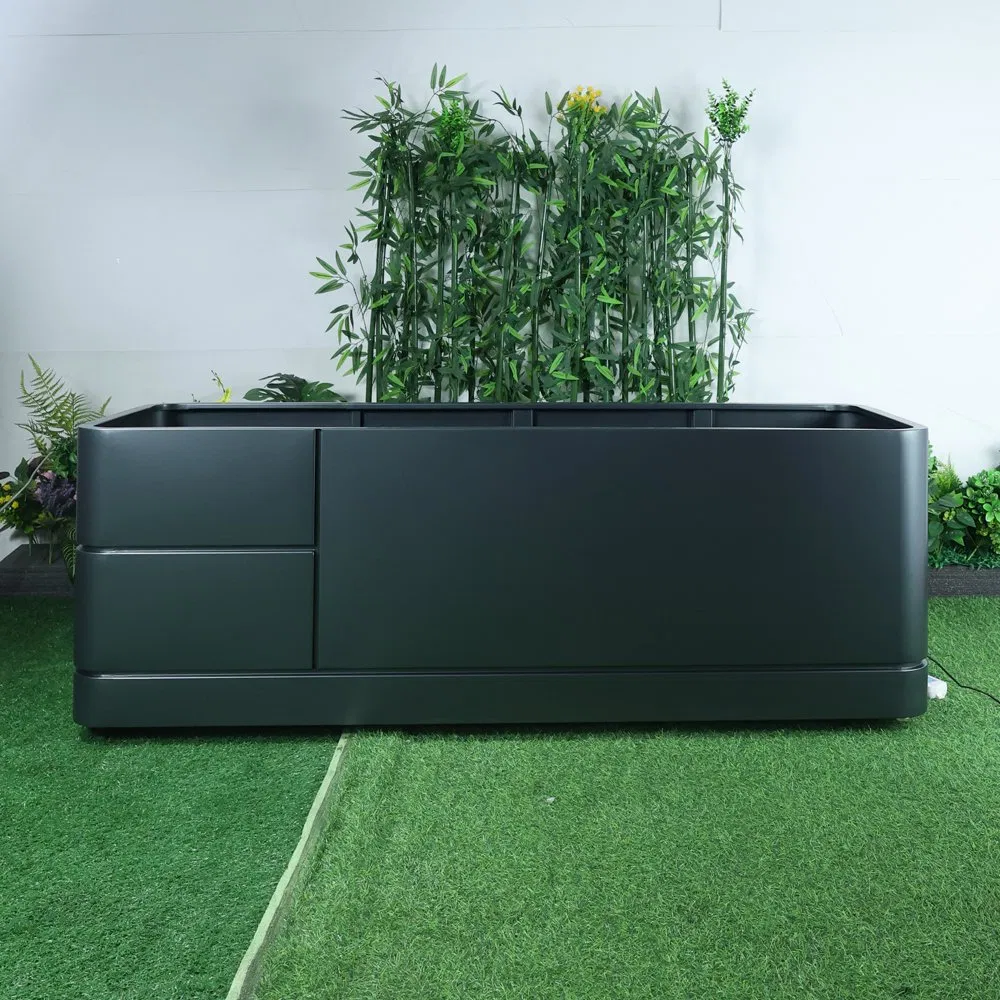 Прямоугольный уличный цветочный горшок из металла