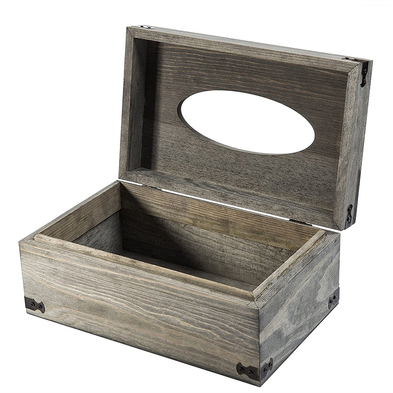 Luxury Design Natural Wood Tissue Box with Cover