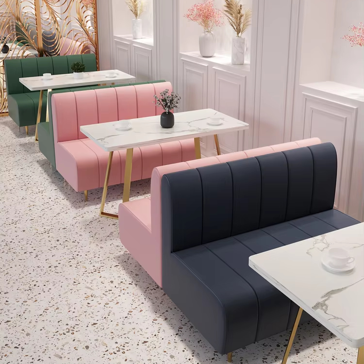 Диван-кровать кожаный бархатный для ресторана