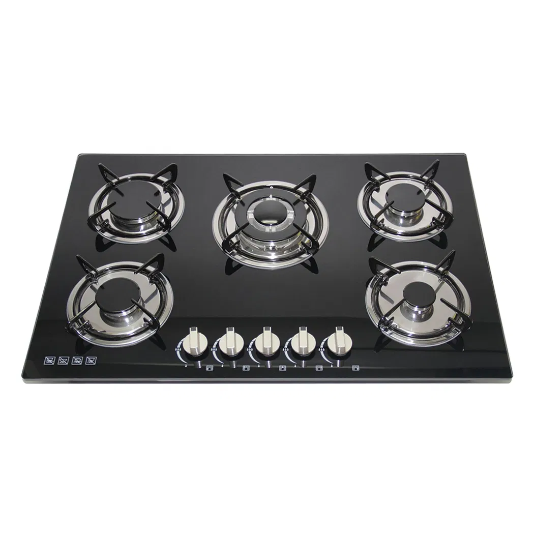 Top Cooktop 2 Burner Cooker LPG Ng Built in Tempered Glass Black Gas Stove