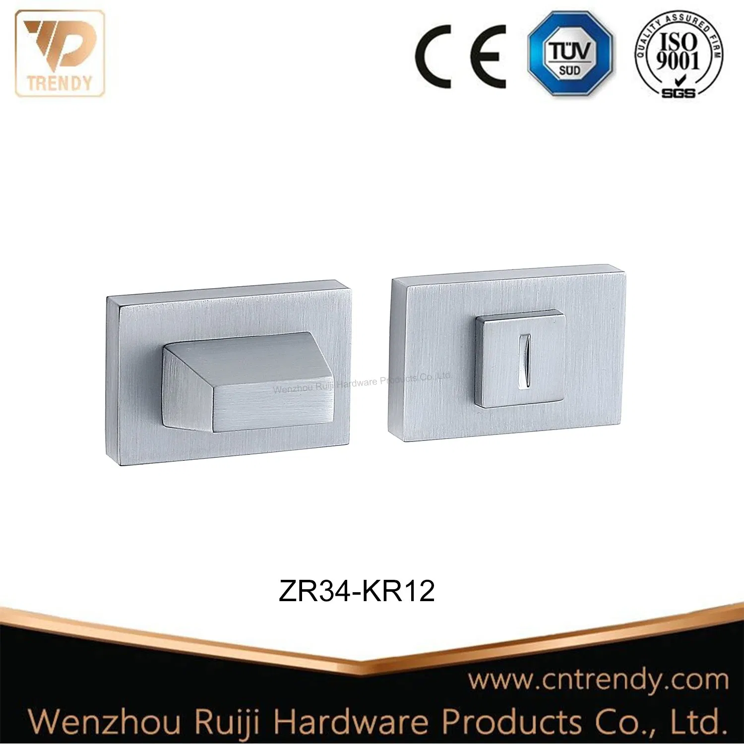 Rectangle Shape Eescutcheon Zinc Door Hardware Matt Satin Black Oval Hole Lock Cover (ZR34-OB)