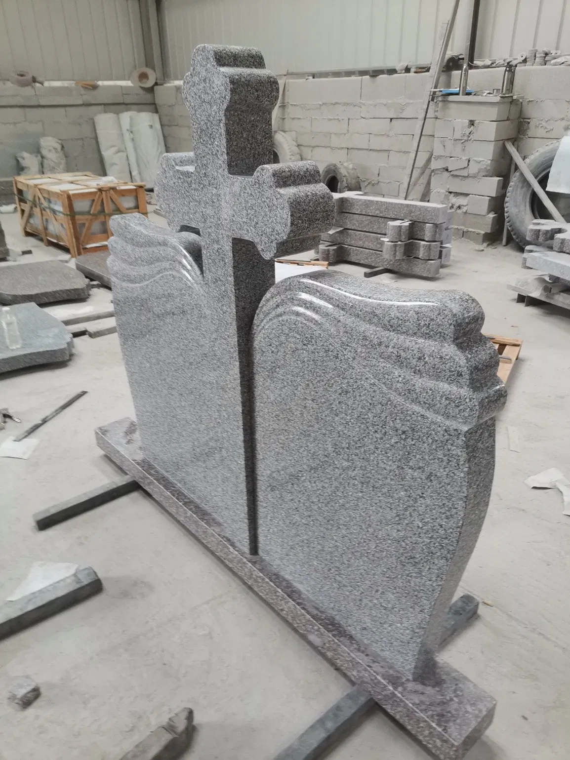 Romanian Style G664/G654/G603 Granite Stone Tombstone Customized Headstone Designs Beautiful Gravestone