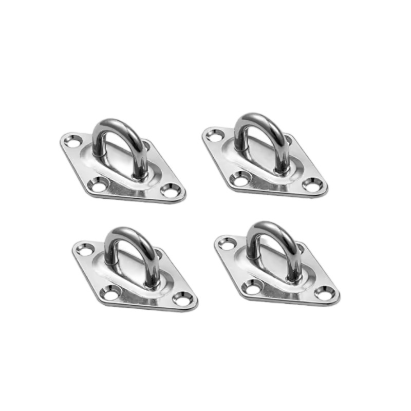 Stainless Steel 304 316 Heavy Duty Wall Mounting Eye Ring Loop Diamond Shaped Plate Pad Metal Ceiling Buckle Hook