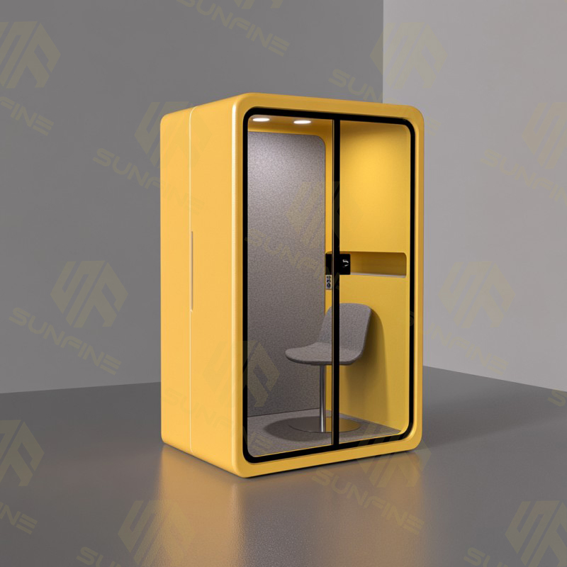 Anti Deformation Sound Insulation Soundproof Booth Bank Soundproof Aluminium Alloy Office Partition Acrylic Telephone Booth