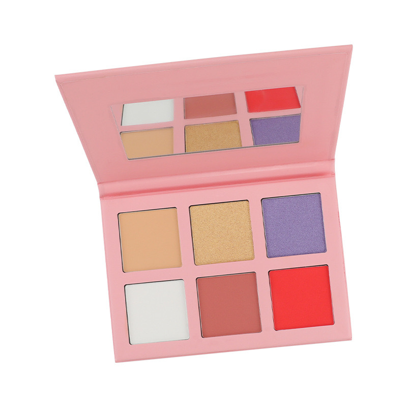 DIY 6 Colors Blush Highlighter Contour Palette Accept Private Label
