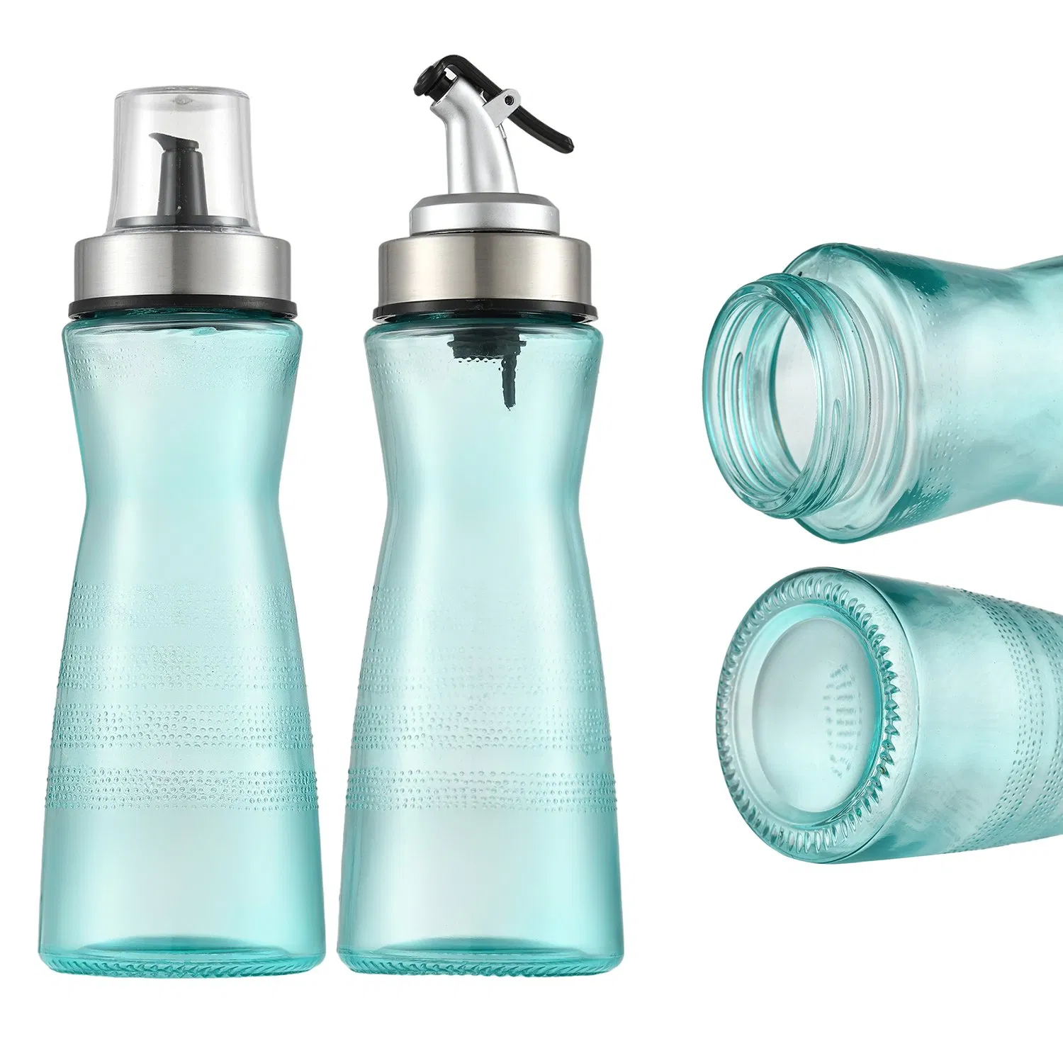 Empty Transparency 7 Oz Cooking Oil Glass Bottle Olive Oil Dispenser for Kitchen with Easy Drip Free Pouring