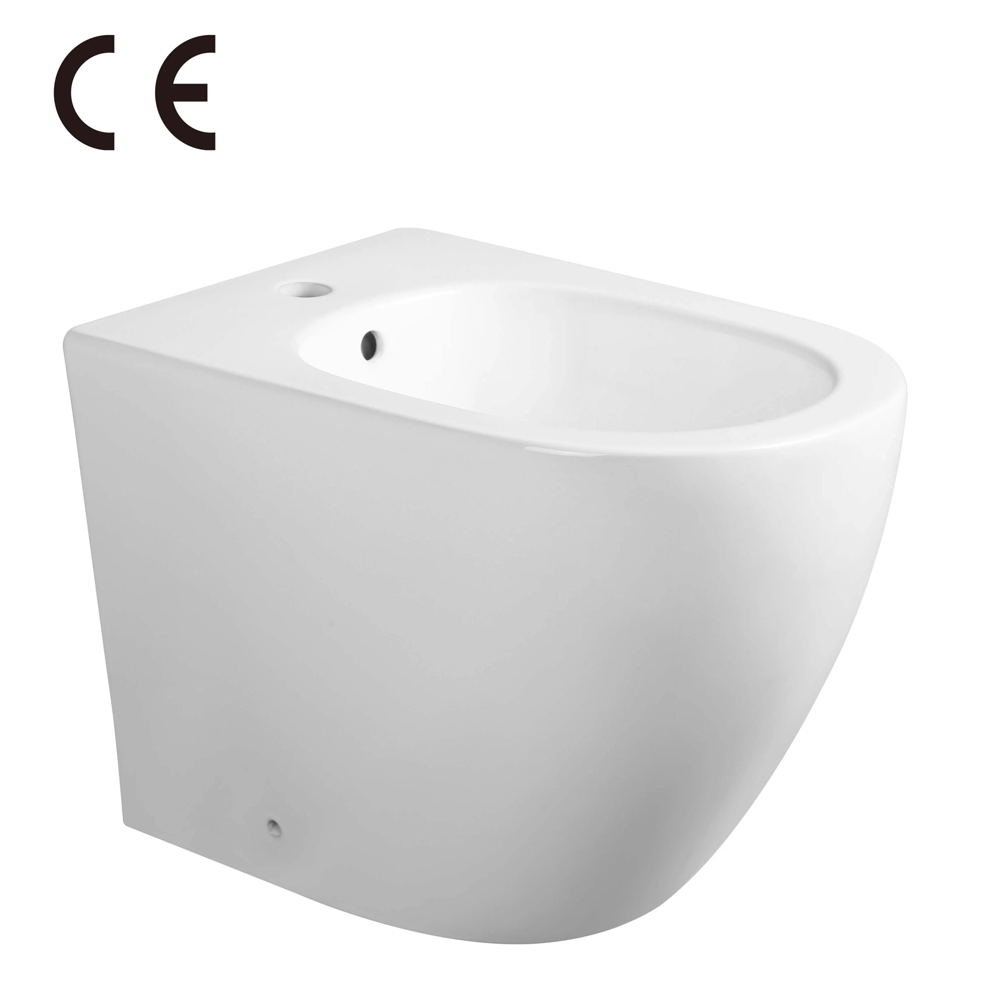 CE Concise White Round Sanitary Bath Floor Mounted Luxury Bidet