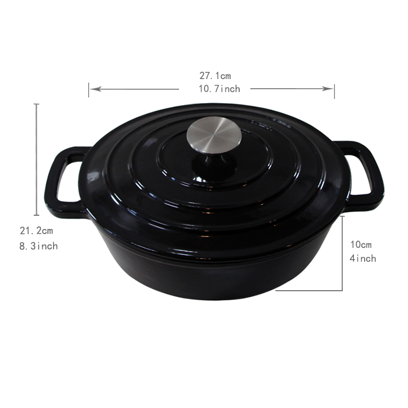 Чугунная эмалированная жаровня Dutch Oven с двумя ручками