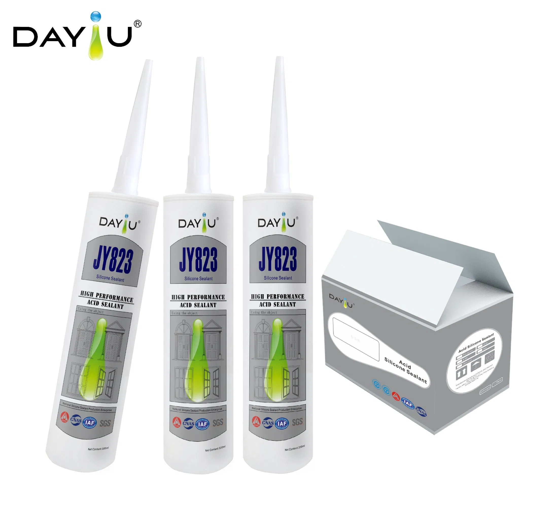 High-Quality Excellent Viscosity Anti-Mildew Construction Weatherproof Strength Big Glass Acid Silicone Sealant