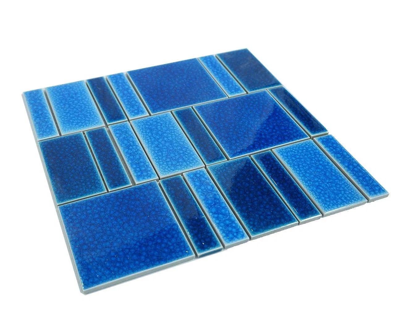 Good Price Blue 3D Wall Panel Blue Tile for Swimming Pool PCS Bathroom Floor Tiles Exhibition