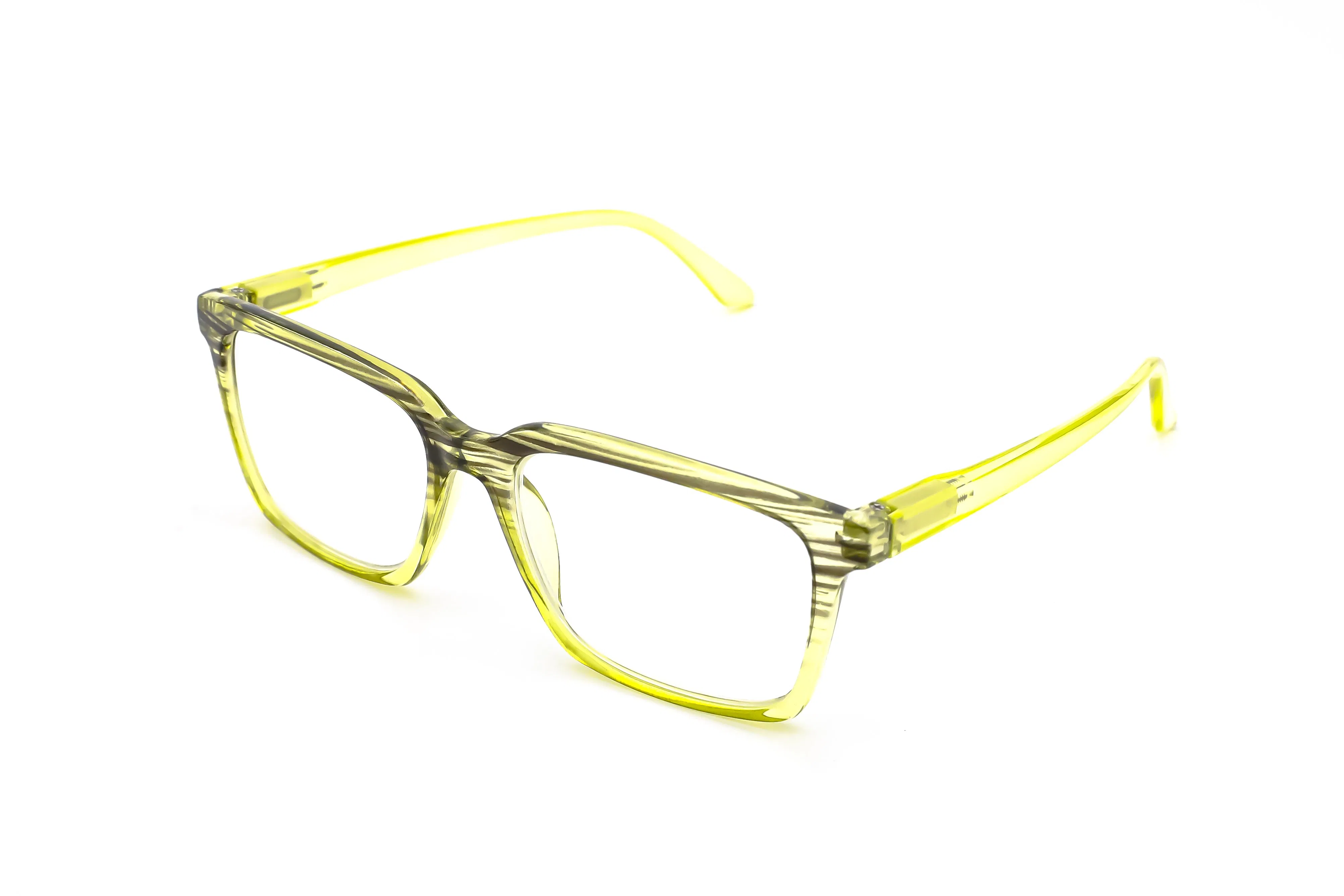 Classic Two Color Square Frame Reading Glasses Eyewear with Anti-Blue Light